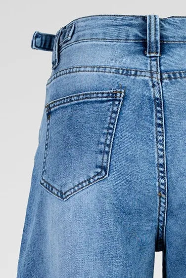 Дамски дънки - светлосини с висока талия - Urban Denim-дънки-6Sense