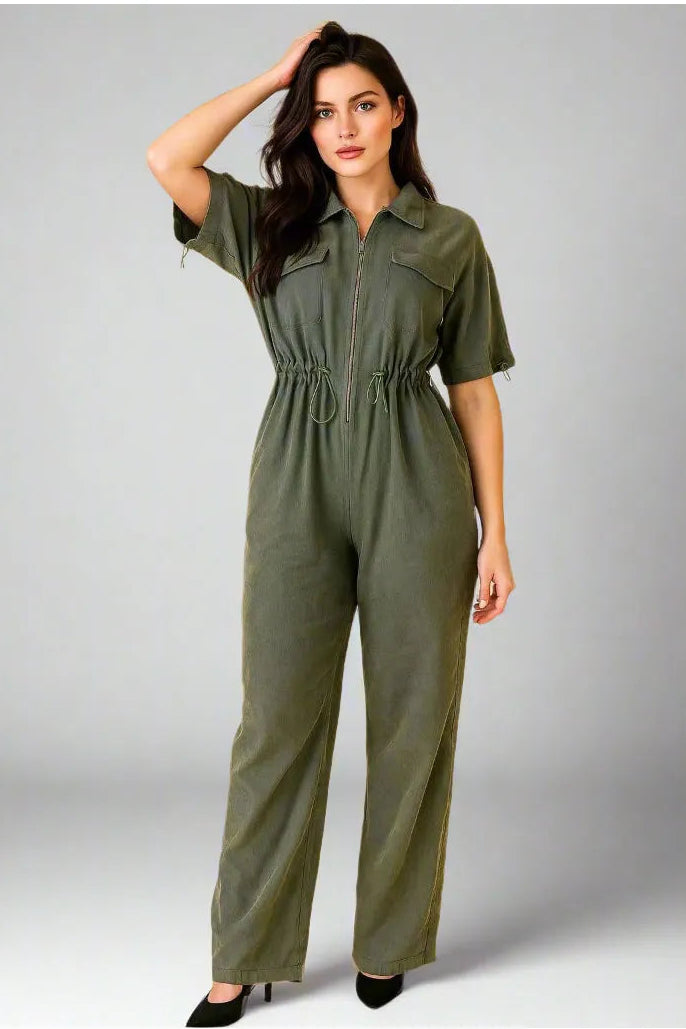 Дамски гащеризон с цип и регулируема талия | колекция есен-зима-гащеризони-6Sense