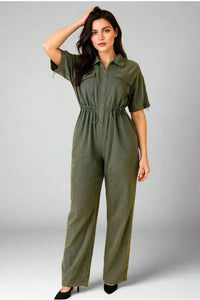 Дамски гащеризон с цип и регулируема талия | колекция есен-зима-гащеризони-6Sense