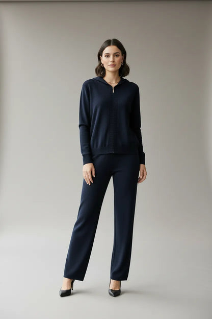 Дамски комплект от фино плетиво в черно - Pearl Ease-комплекти-6Sense