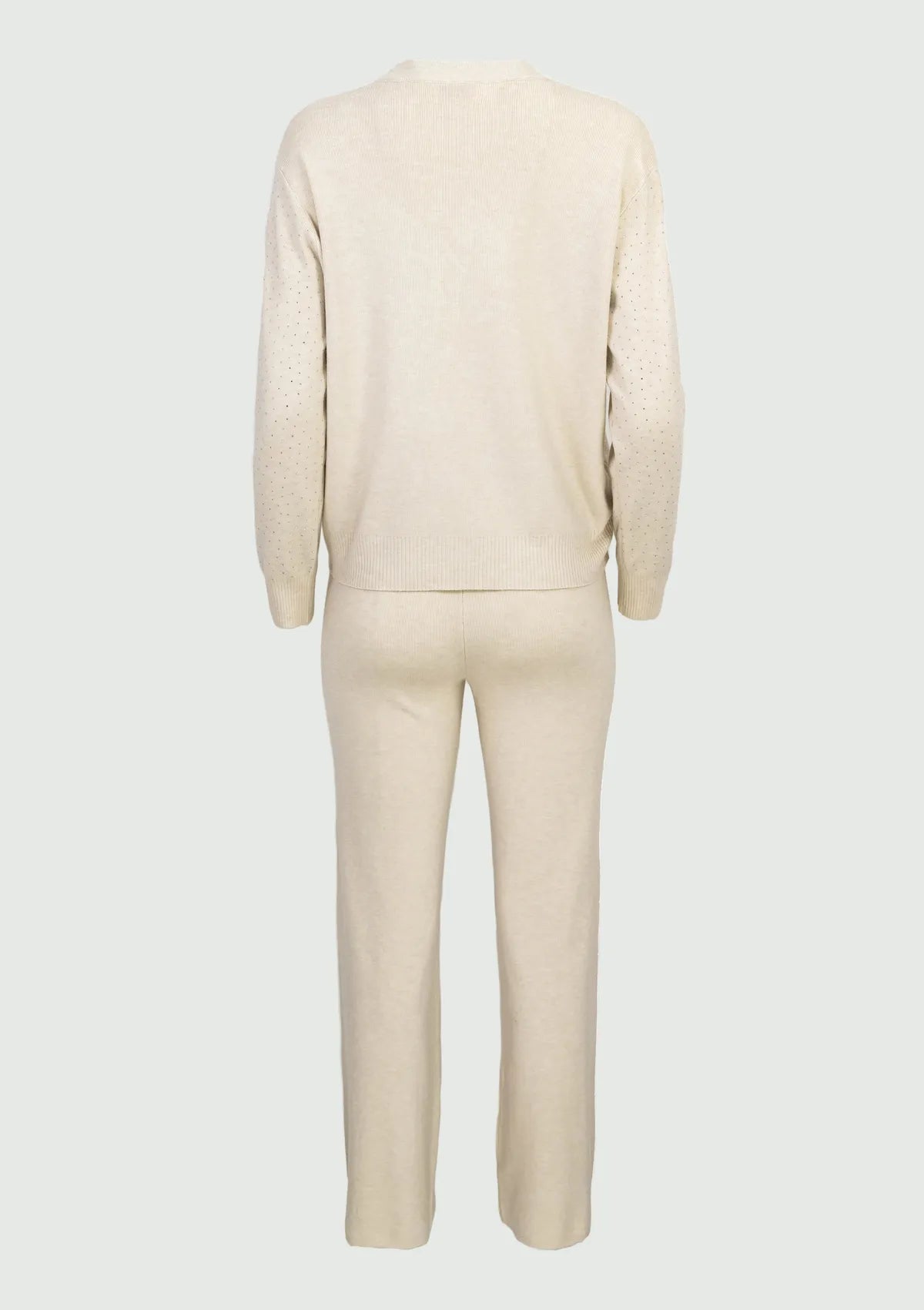 Дамски комплект от фино плетиво в нежно бежово - Layla-комплекти-6Sense