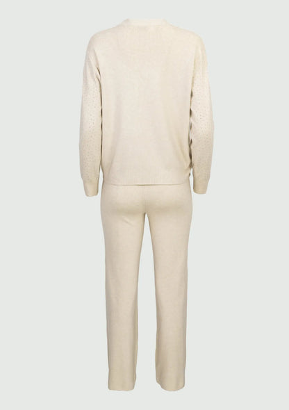 Дамски комплект от фино плетиво в нежно бежово - Layla-комплекти-6Sense