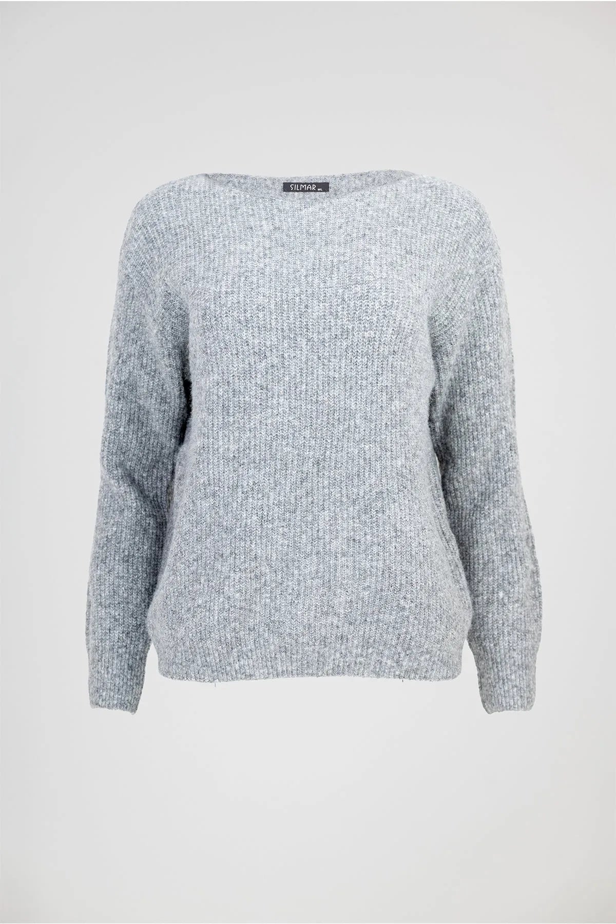Дамски пуловер Soft Rib Classic – светлосив-пуловери-6Sense