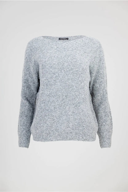 Дамски пуловер Soft Rib Classic – светлосив-пуловери-6Sense