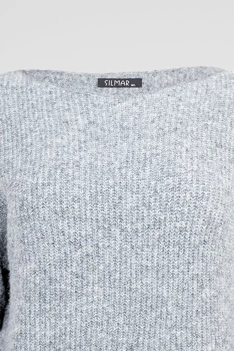 Дамски пуловер Soft Rib Classic – светлосив-пуловери-6Sense