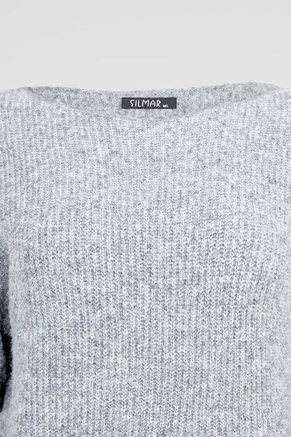 Дамски пуловер Soft Rib Classic – светлосив-пуловери-6Sense