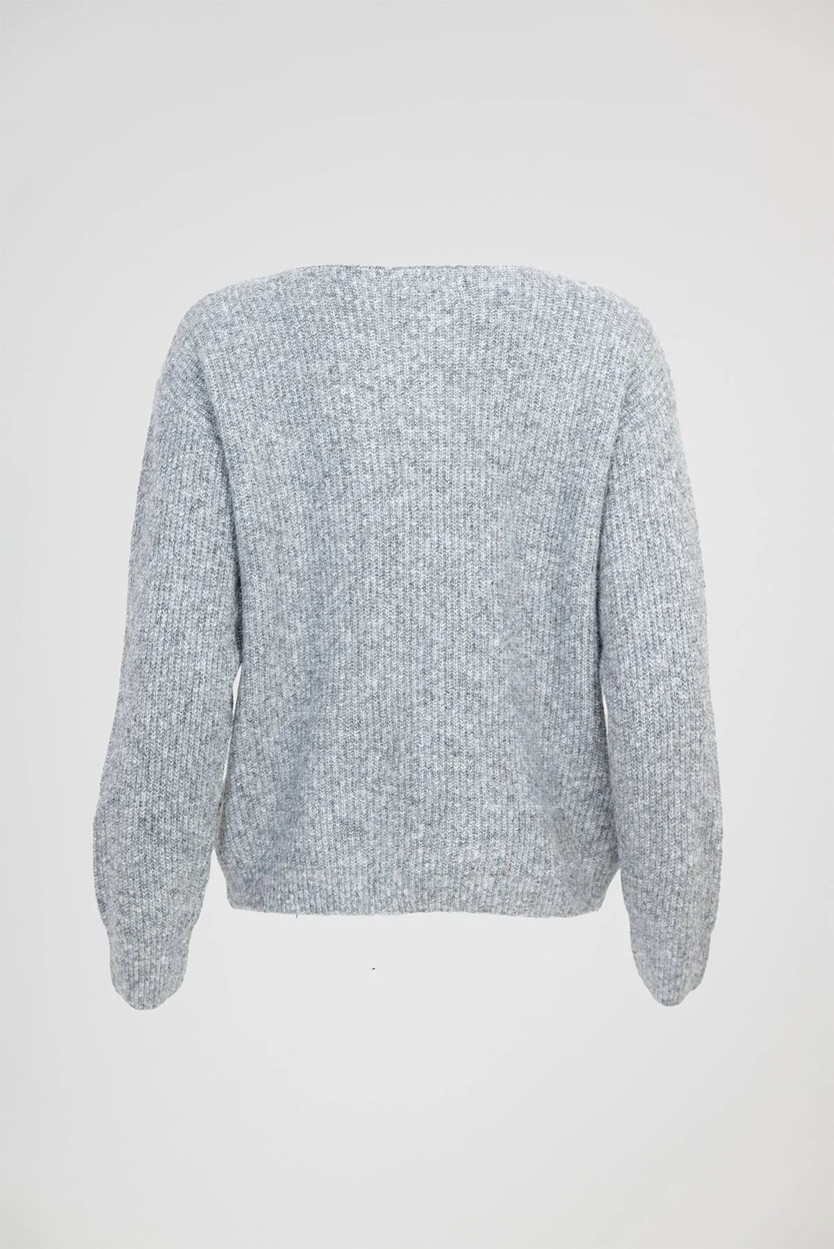 Дамски пуловер Soft Rib Classic – светлосив-пуловери-6Sense