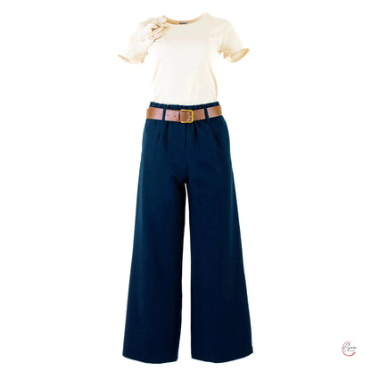 Дамски широк панталон с колан – стил и свобода на движение