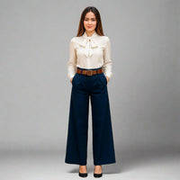 Дамски широк панталон с колан – стил и свобода на движение 6Sense