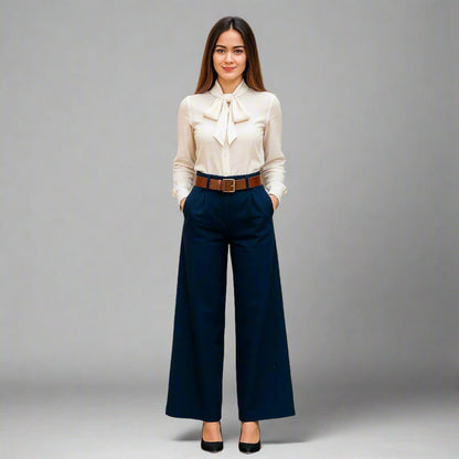 Дамски широк панталон с колан – стил и свобода на движение 6Sense