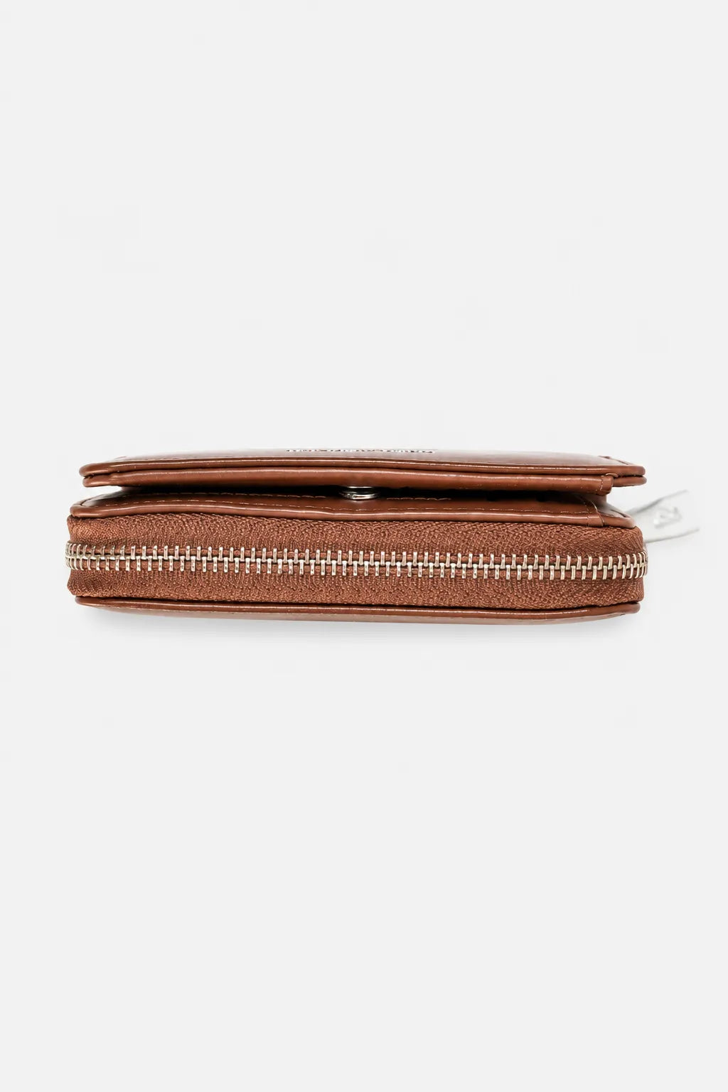 Дамско портмоне от еко кожа с цип – Brown Compact-портмоне-6Sense