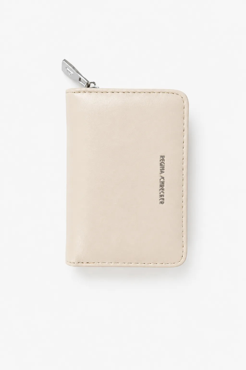 Дамско портмоне от еко кожа с цип екрю – Ivory Compact-портмоне-6Sense