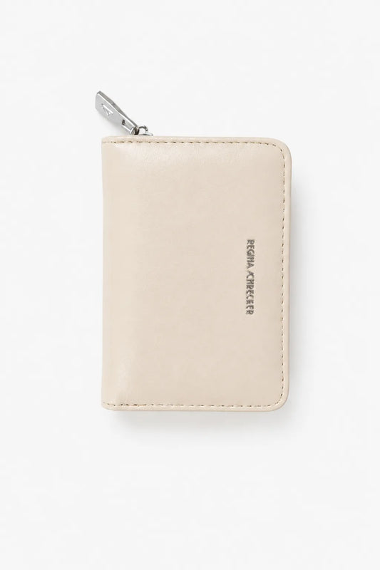 Дамско портмоне от еко кожа с цип екрю – Ivory Compact-портмоне-6Sense