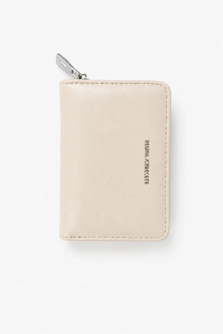 Дамско портмоне от еко кожа с цип екрю – Ivory Compact-портмоне-6Sense
