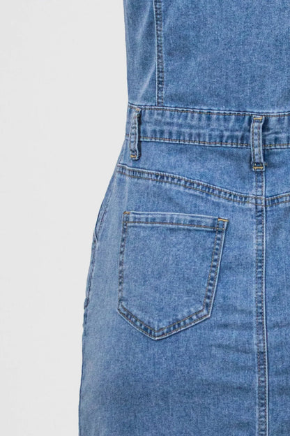 Дънкова рокля Denim Grace - с копчета-рокли-6Sense