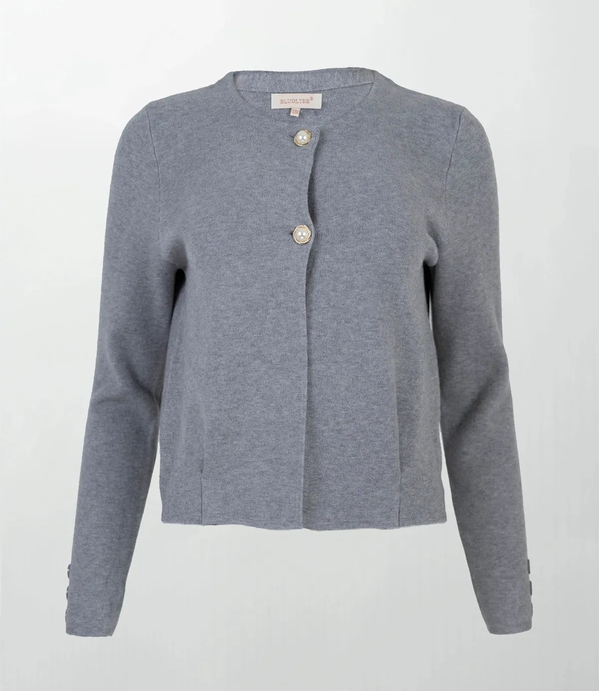 Къса сива жилетка - фино плетиво - City Pearl Cropped-жилетки-6Sense