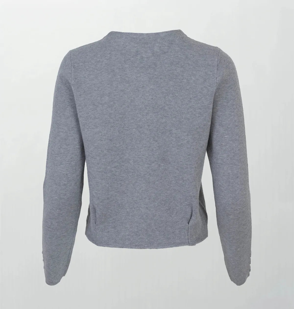 Къса сива жилетка - фино плетиво - City Pearl Cropped-жилетки-6Sense