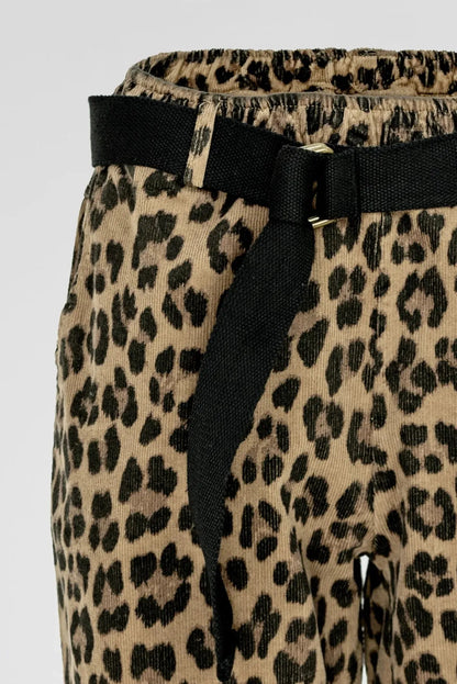 Леопардови дамски джинси от памук с еластан – Leopard Street-панталони-6Sense