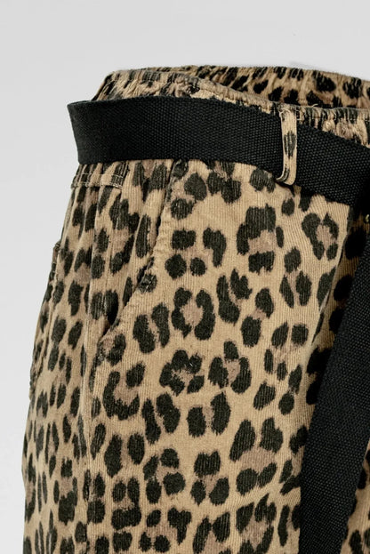 Леопардови дамски джинси от памук с еластан – Leopard Street-панталони-6Sense