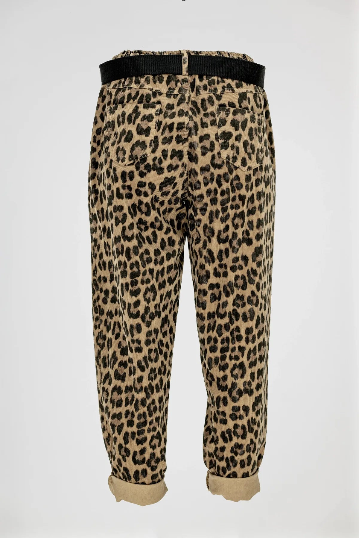 Леопардови дамски джинси от памук с еластан – Leopard Street-панталони-6Sense