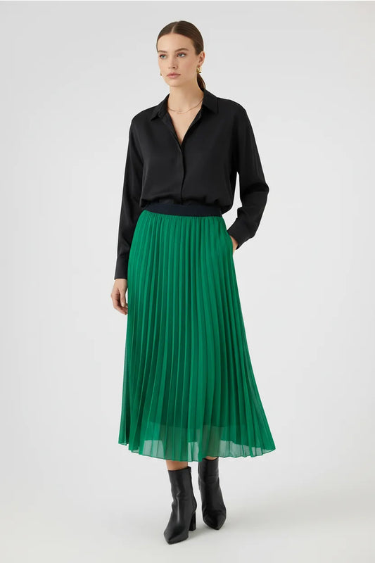 Плисирана пола в наситено зелено - Soft Motion-Поли-6Sense