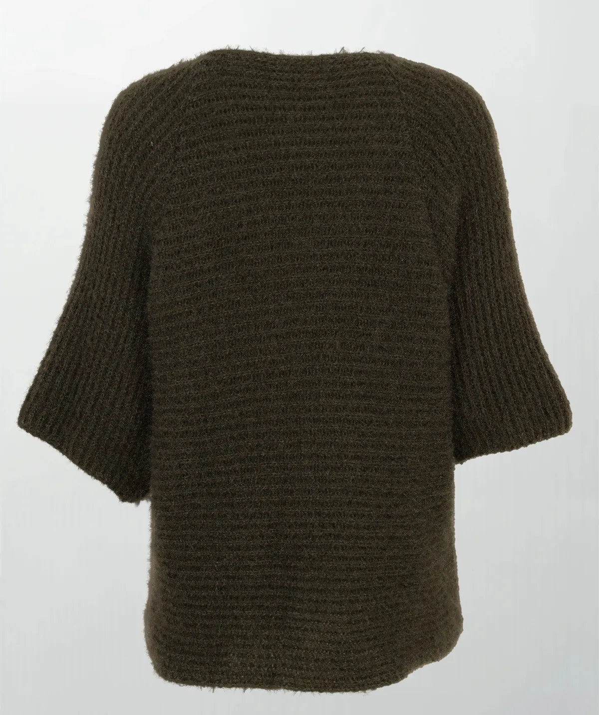 Пухкава плетена жилетка в цвят каки - Forest Cozy-жилетки-6Sense