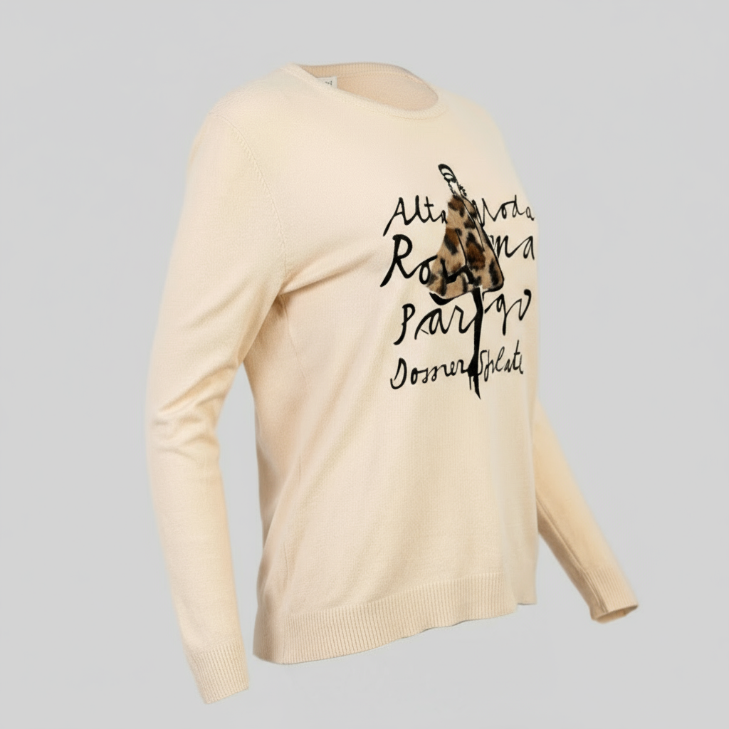 Бежова плетена блуза с леопардов акцент - Soft Mode-блузи-6Sense