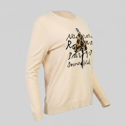 Бежова плетена блуза с леопардов акцент - Soft Mode-блузи-6Sense