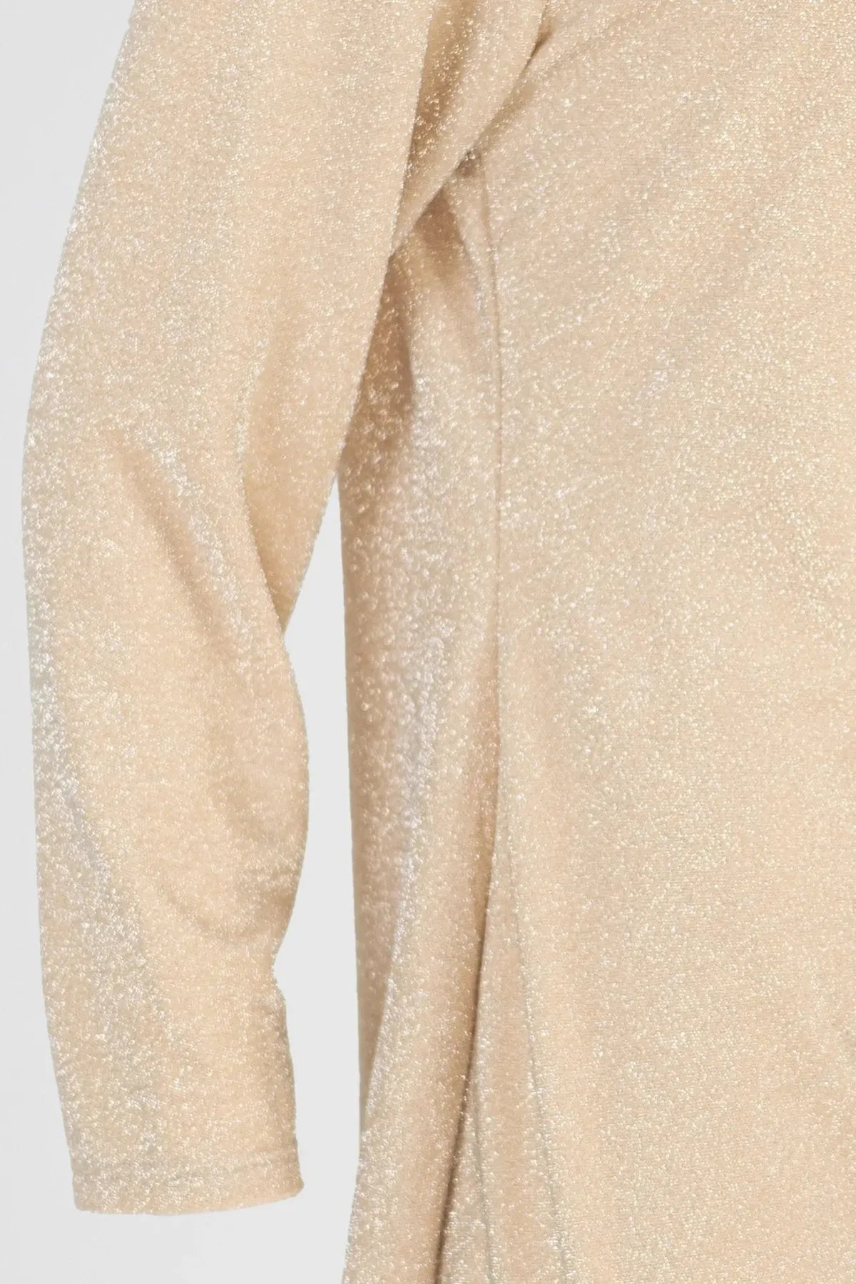 Бляскава рокля в цвят шампанско с набор - Champagne Drape-рокли-6Sense