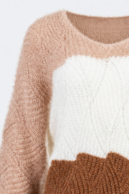 Дамски мохер пуловер трицветен – Tricolor Mohair