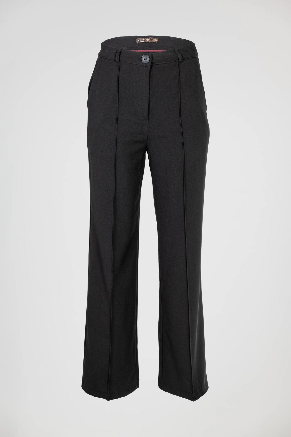 Черен дамски палацо панталон с широк крачол – Black Tailored Palazzo-панталони-6Sense