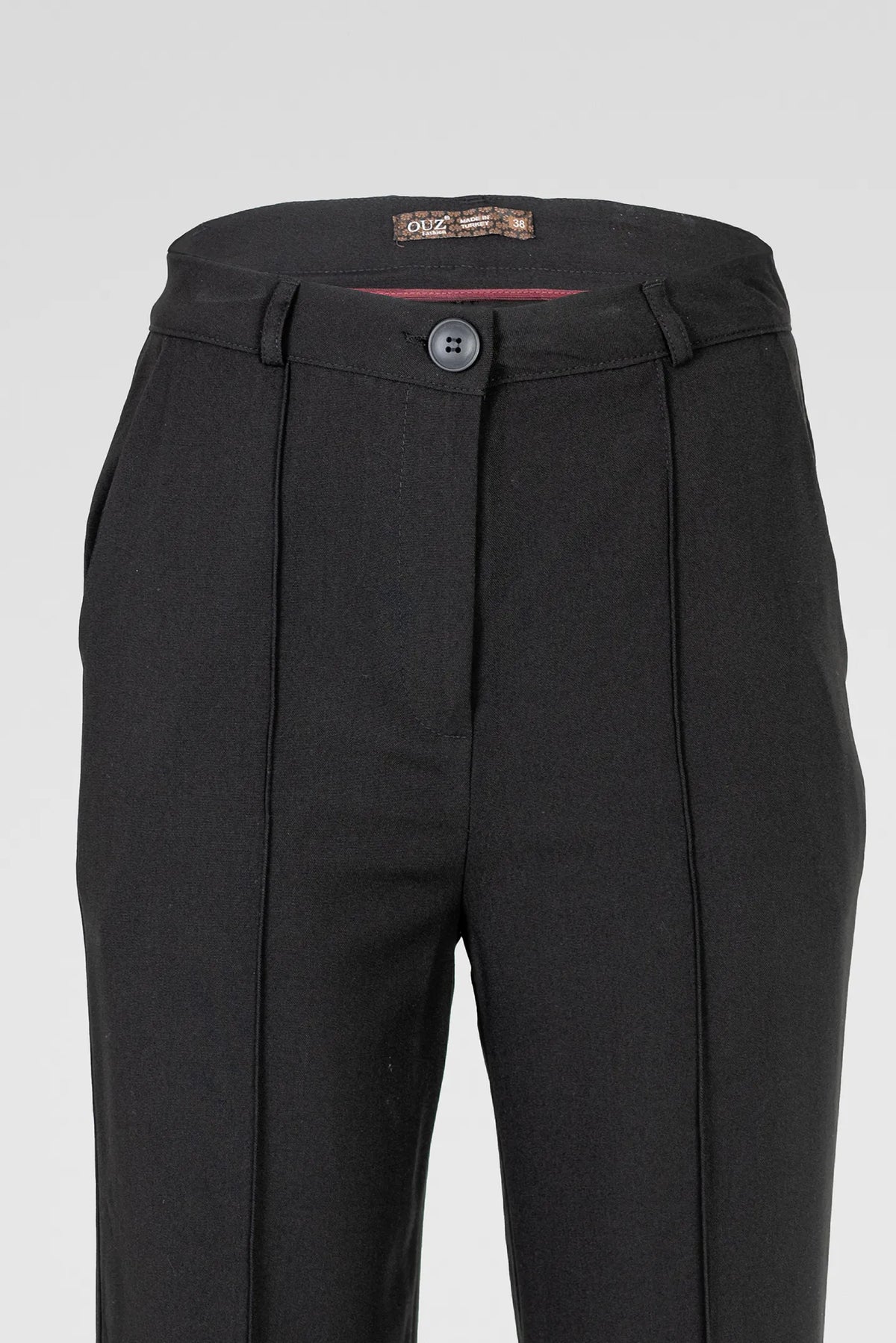 Черен дамски палацо панталон с широк крачол – Black Tailored Palazzo-панталони-6Sense