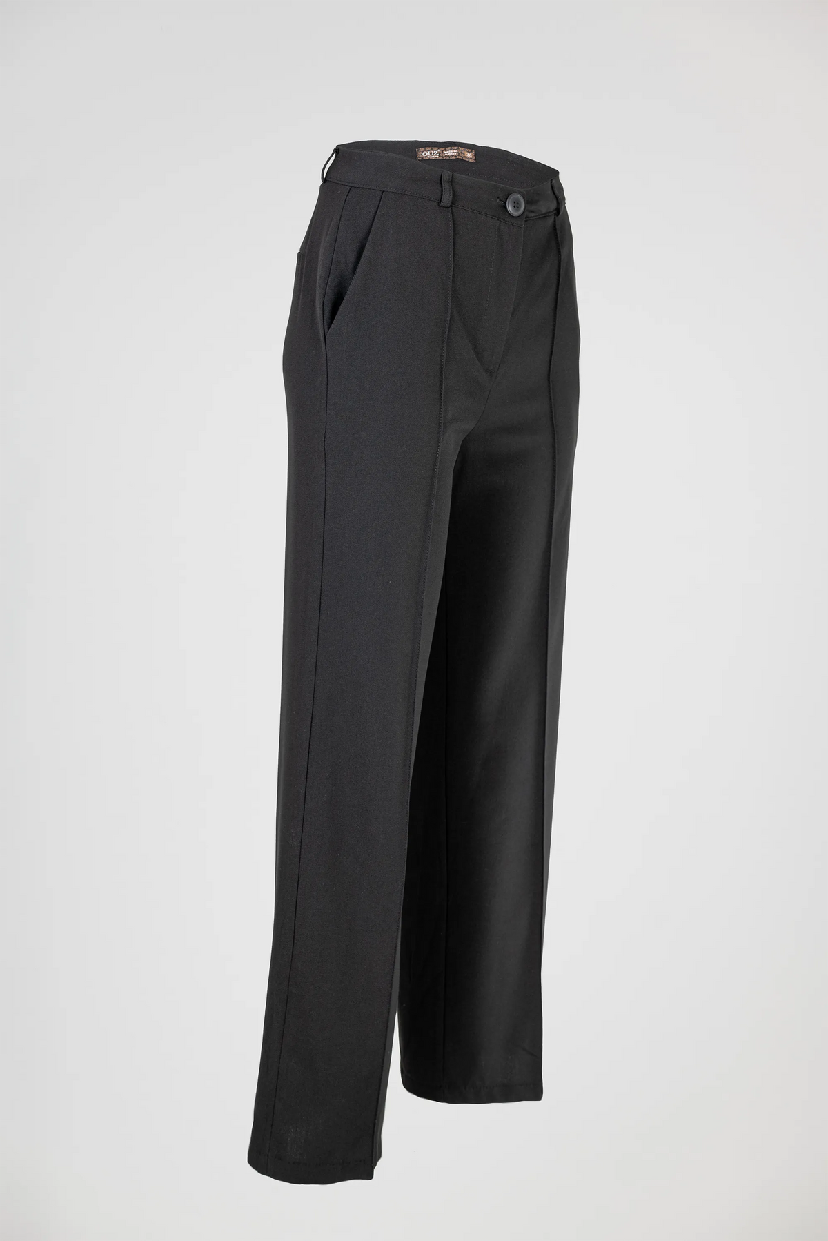 Черен дамски палацо панталон с широк крачол – Black Tailored Palazzo-панталони-6Sense