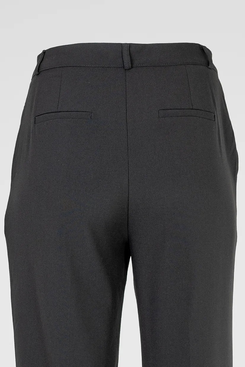 Черен дамски палацо панталон с широк крачол – Black Tailored Palazzo-панталони-6Sense