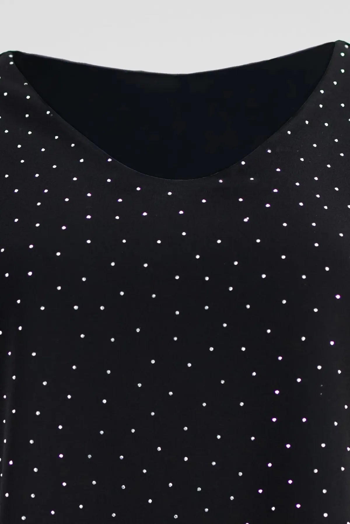 Черна блуза с фини блестящи камъни - Midnight Sparkle-блузи-6Sense
