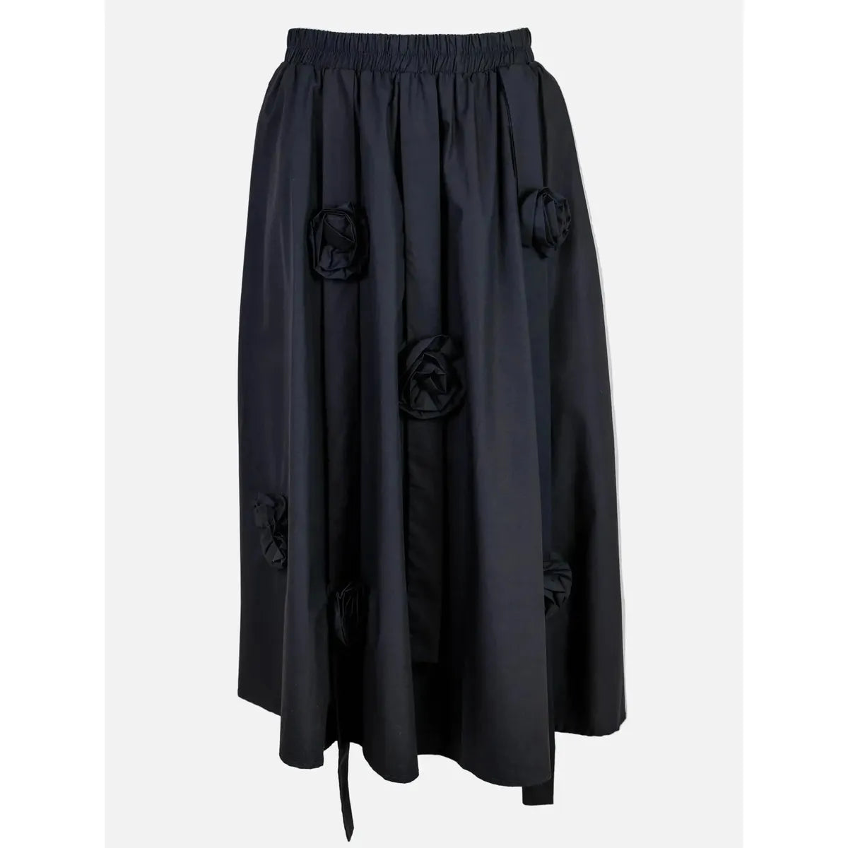 Черна миди пола с 3D рози | колекция есен-зима 6Sense