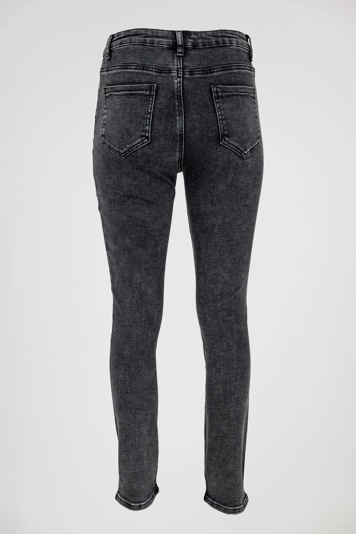 Черни дамски дънки с камъни и втален силует – Spark Denim-дънки-6Sense