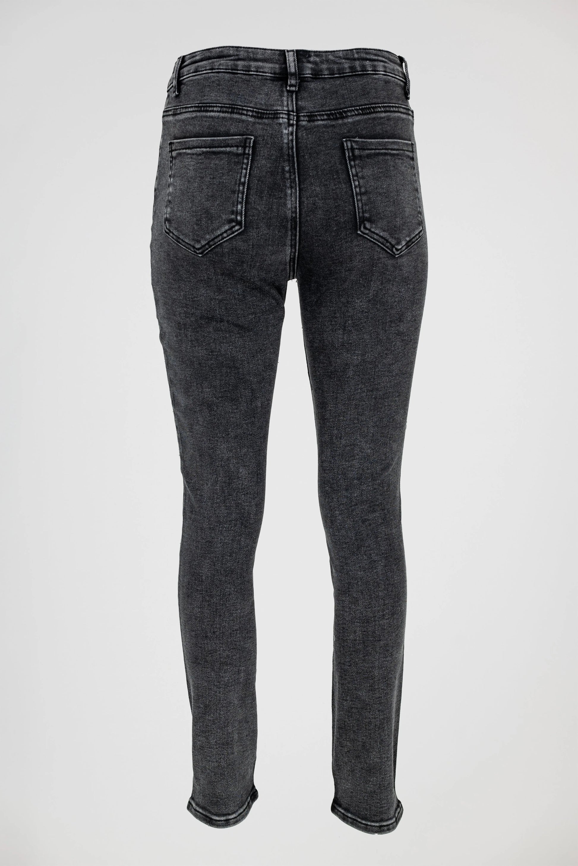 Черни дамски дънки с камъни и втален силует – Spark Denim-дънки-6Sense