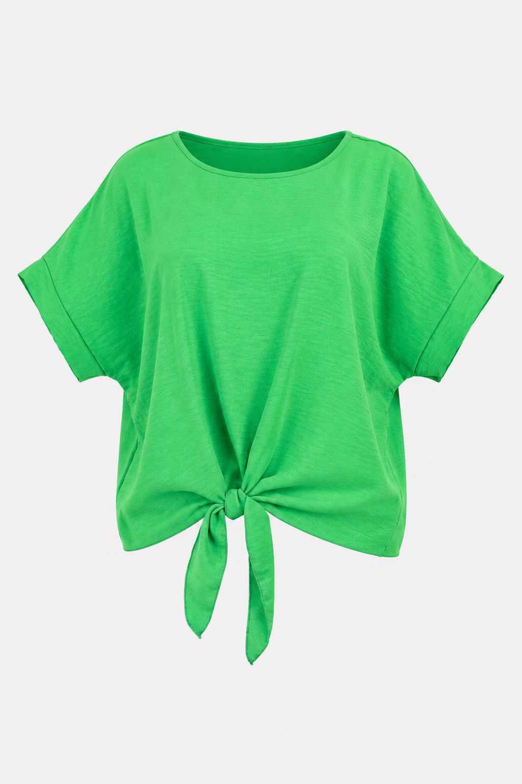 Дамска зелена блуза с връзка отпред – Emerald Ease