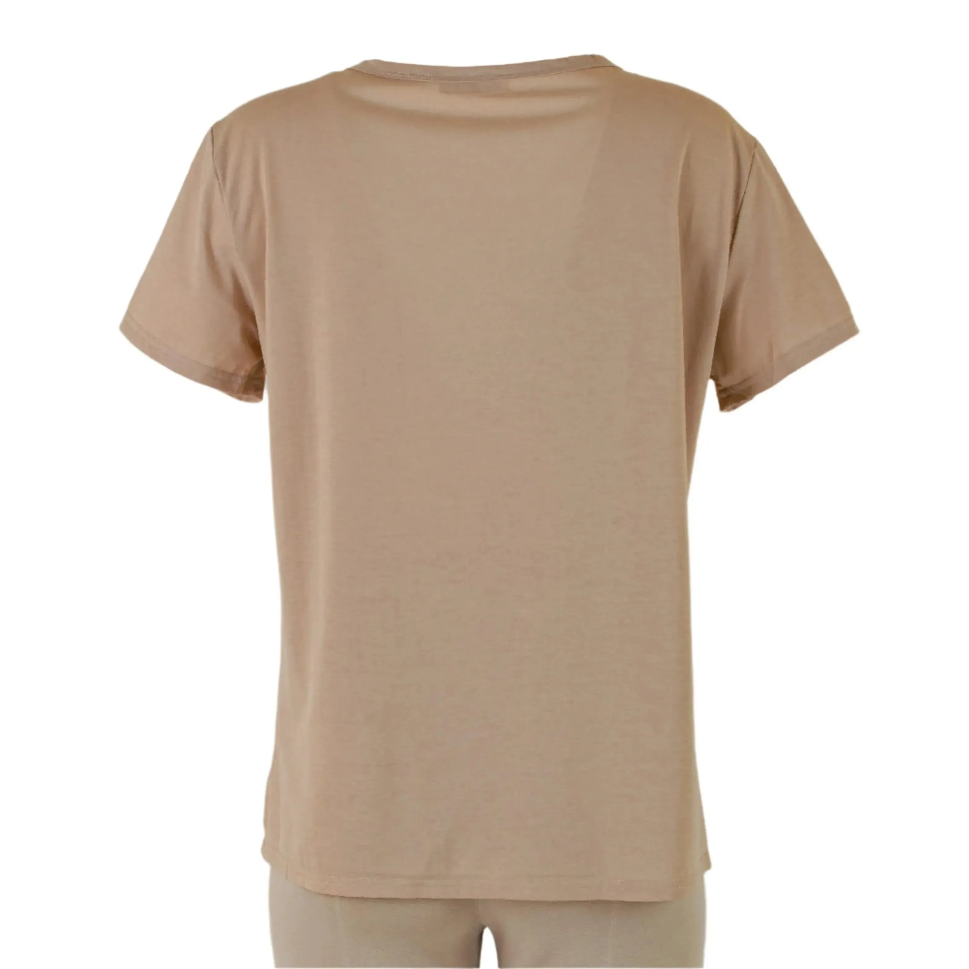 💎 Бежова тениска с блестящ акцент – Urban Luxe