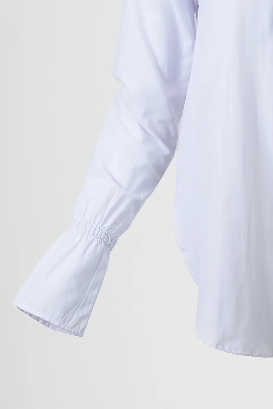Дамска бяла памучна риза с шалче – White Scarf Shirt-ризи-6Sense