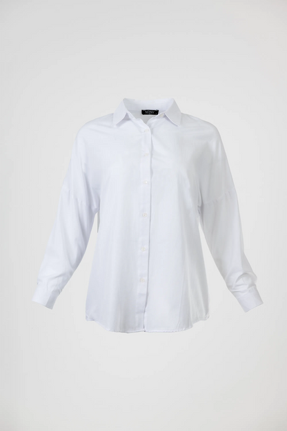 Дамска бяла памучна риза със свободна кройка – Pure White Shirt-ризи-6Sense