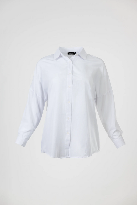 Дамска бяла памучна риза със свободна кройка – Pure White Shirt-ризи-6Sense