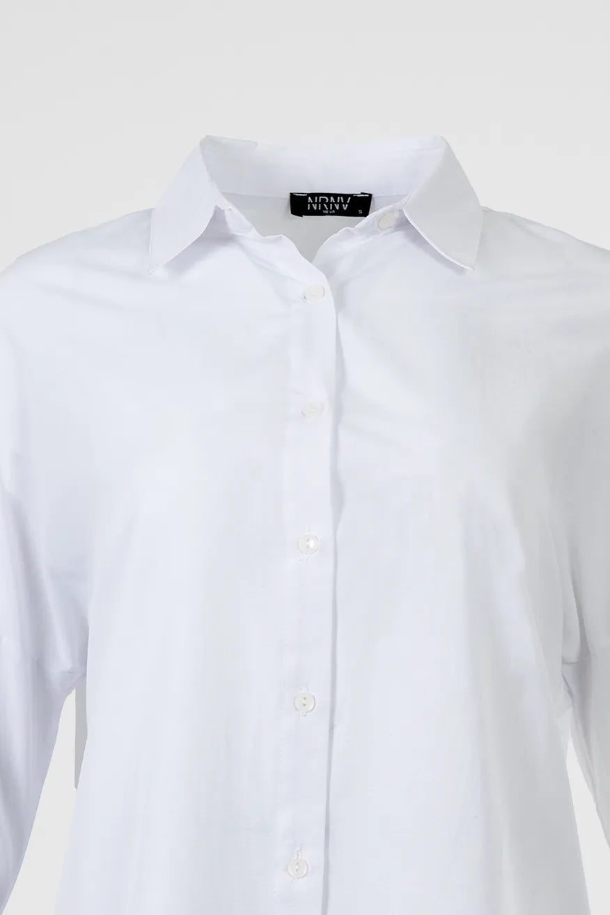 Дамска бяла памучна риза със свободна кройка – Pure White Shirt-ризи-6Sense