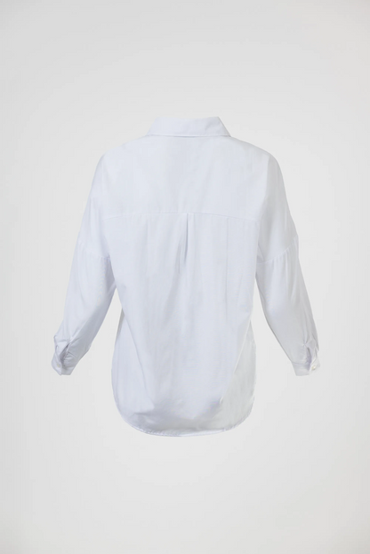 Дамска бяла памучна риза със свободна кройка – Pure White Shirt-ризи-6Sense