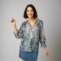 Дамска блуза с флорален принт | колекция есен-зима 6Sense