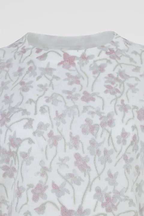 Дамска блуза с къс ръкав - Blossom Veil-блузи-6Sense