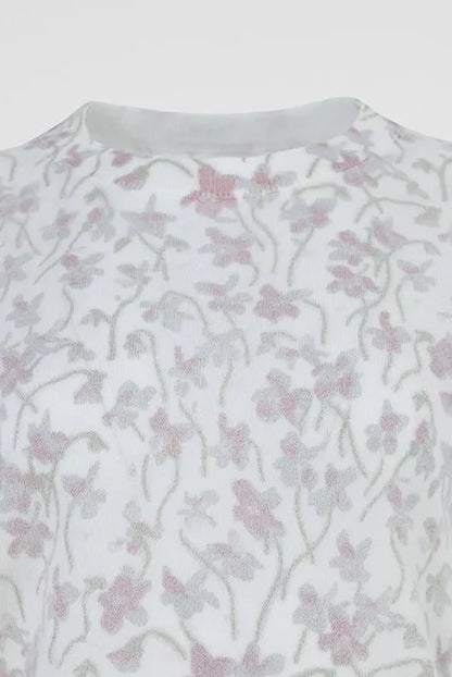 Дамска блуза с къс ръкав - Blossom Veil-блузи-6Sense