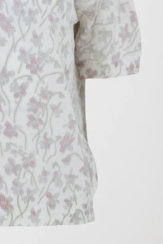 Дамска блуза с къс ръкав - Blossom Veil-блузи-6Sense