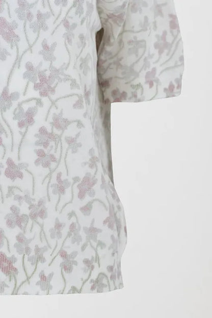 Дамска блуза с къс ръкав - Blossom Veil-блузи-6Sense